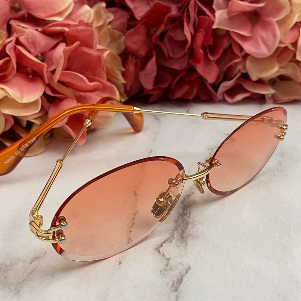 KINGSEVEN Retro Orange Rimless Gradient Sunglasses - Picture 7 of 16